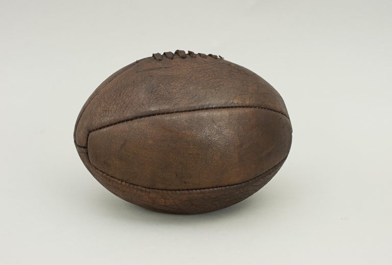 Original Vintage Leather Rugby Ball with 6 Panels at 1stDibs