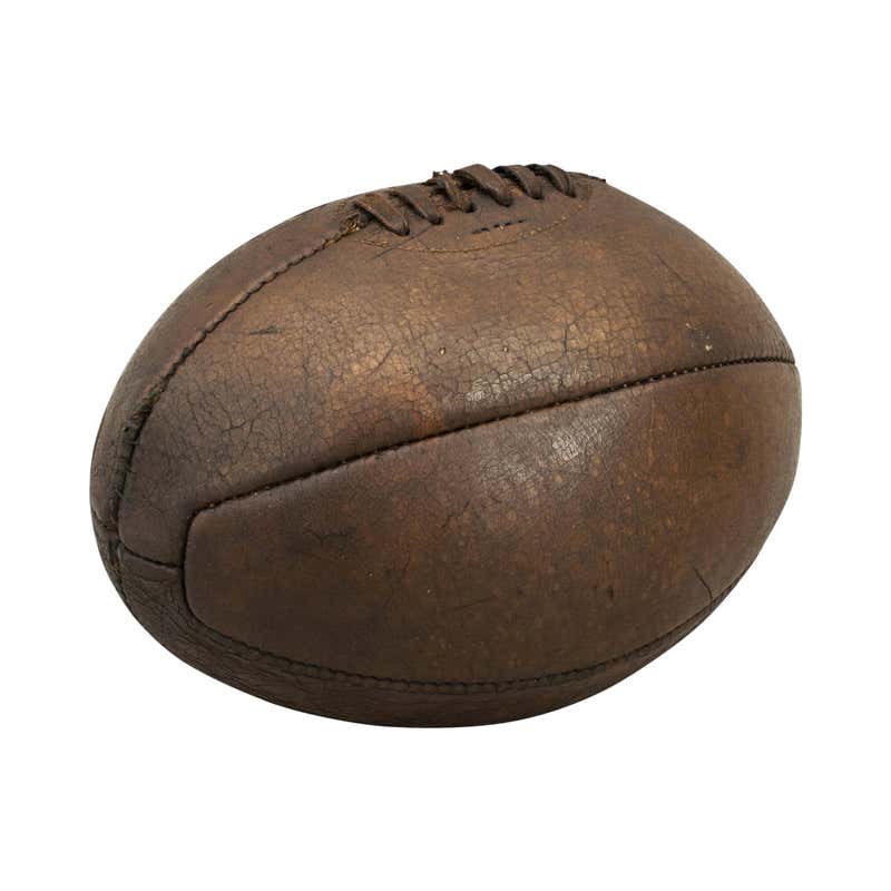 Original Vintage Leather Rugby Ball with 6 Panels at 1stDibs | vintage ...