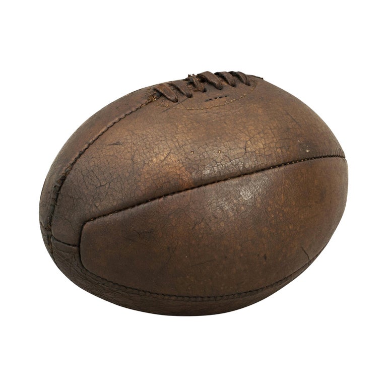 Original Vintage Leather Rugby Ball with 6 Panels at 1stDibs