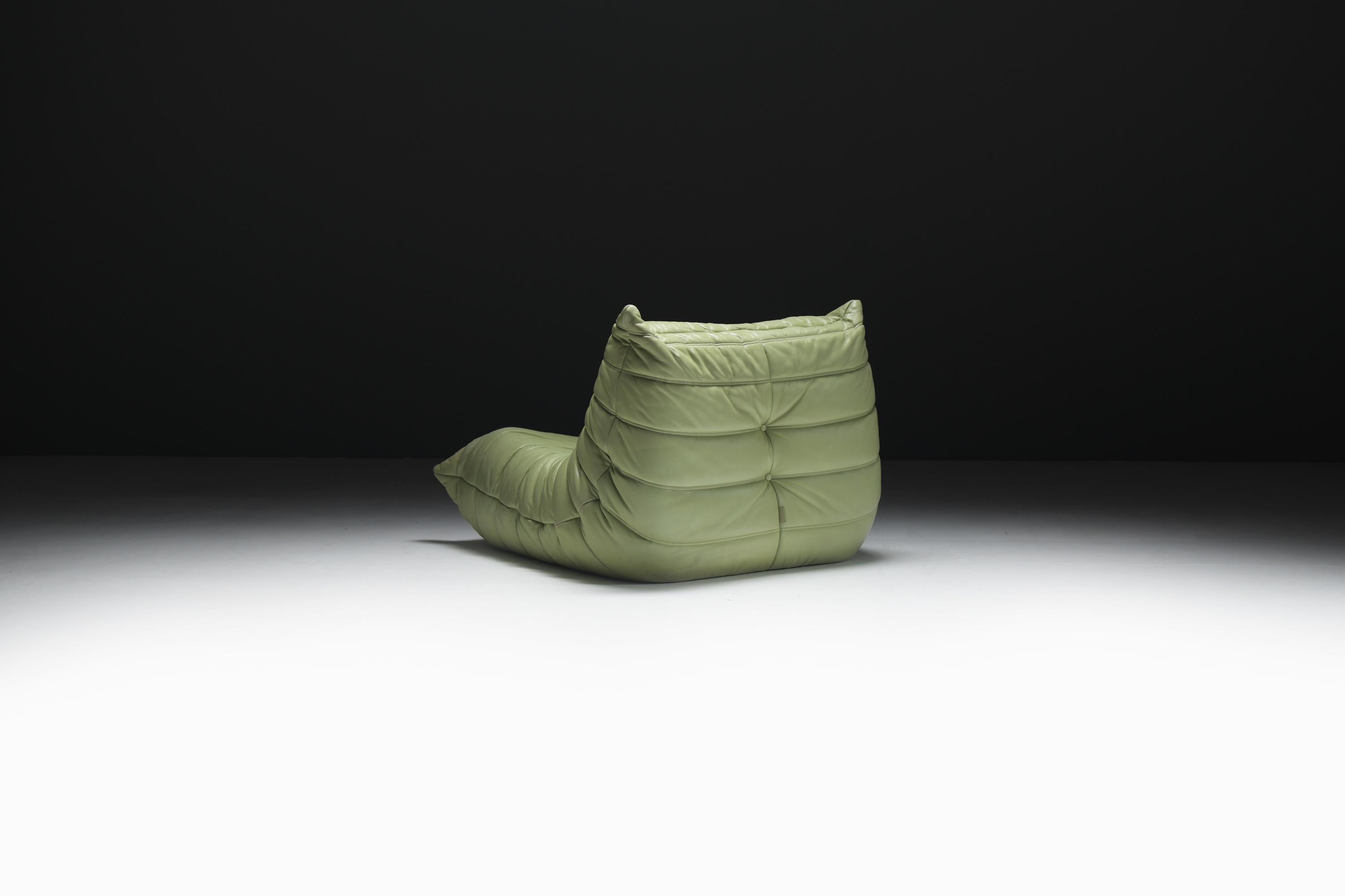 Togo originale in pelle vintage (1978) di Michel Ducaroy per Ligne Roset France In condizioni buone in vendita a Buggenhout, Oost-Vlaanderen