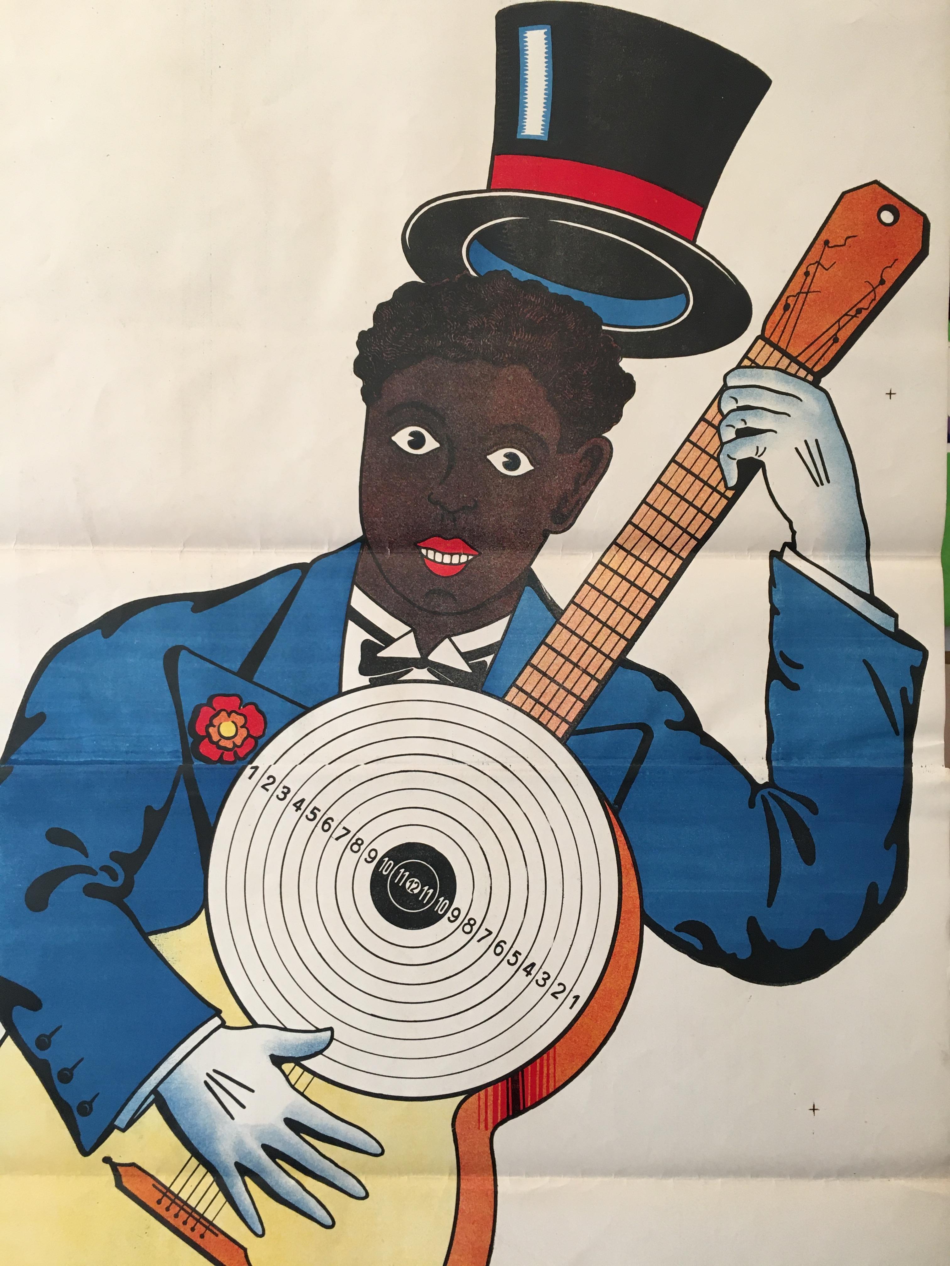 Original vintage lithograph, 'Wissembourg Guitar', France: c. 1880

