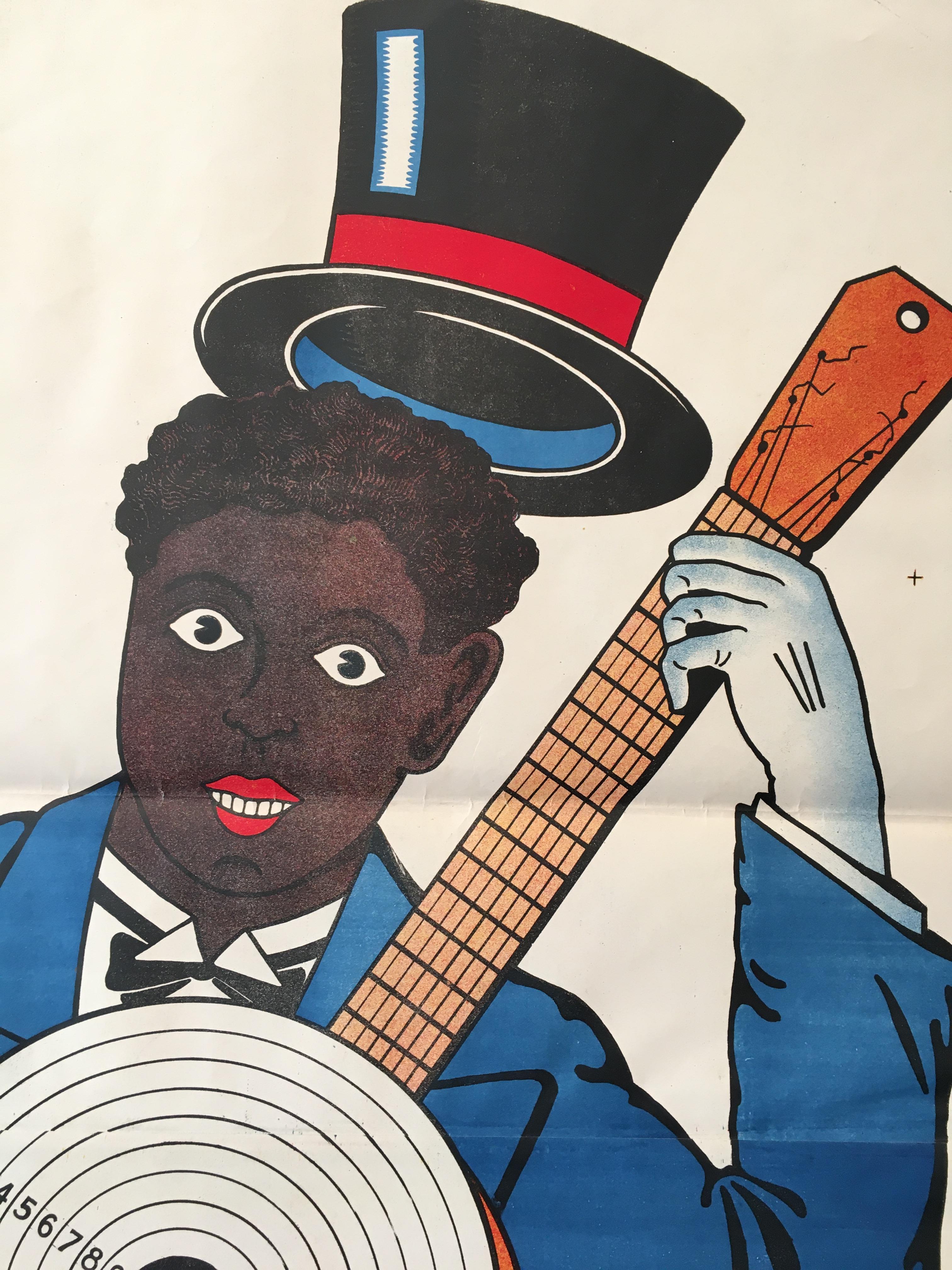 Original Vintage Lithograph, 'Wissembourg Guitar', France c. 1880 In Good Condition For Sale In Melbourne, Victoria