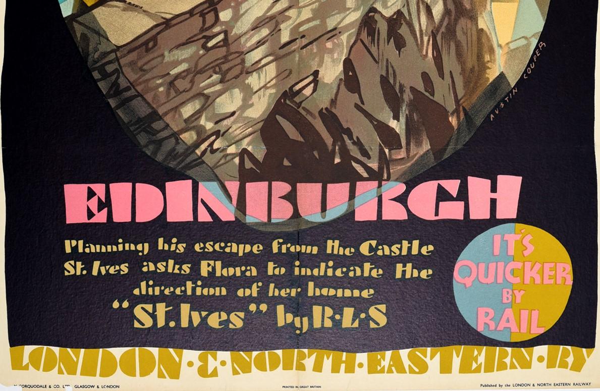 British Original Vintage LNERailway Poster Booklovers Britain Edinburgh Castle Stevenson