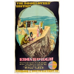 Original Vintage LNERailway Poster Buchliebhaber Großbritannien Edinburgh Castle Stevenson