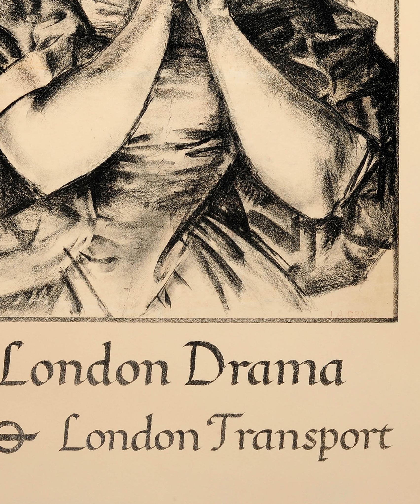 Mid-20th Century Original Vintage 1935 London Theatre Poster For London Drama London Transport For Sale