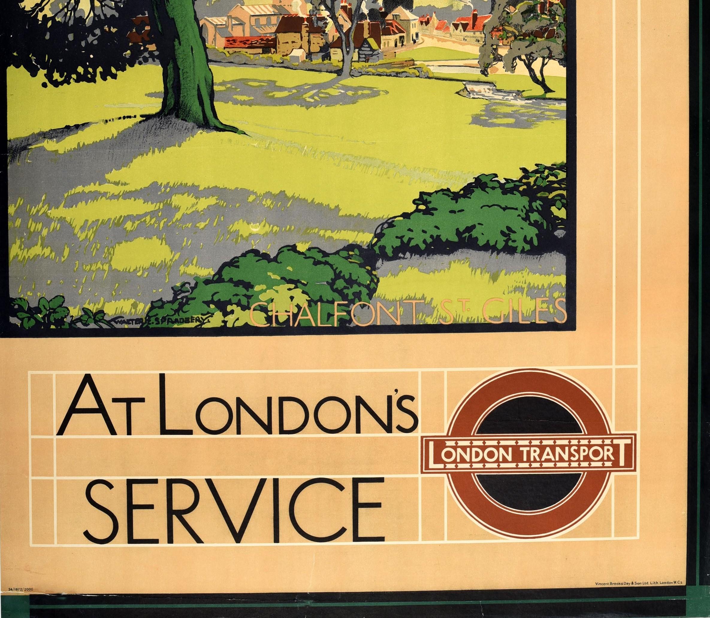 Original Vintage Londoner Transportplakat „At London's Service Chalfont St Giles“, Original (Mitte des 20. Jahrhunderts) im Angebot