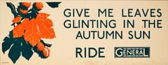 Original Vintage London Transport Poster Autumn Sun General Omnibus Art Deco