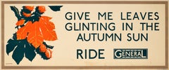 Original Vintage London Transport Poster Autumn Sun General Omnibus Art Deco
