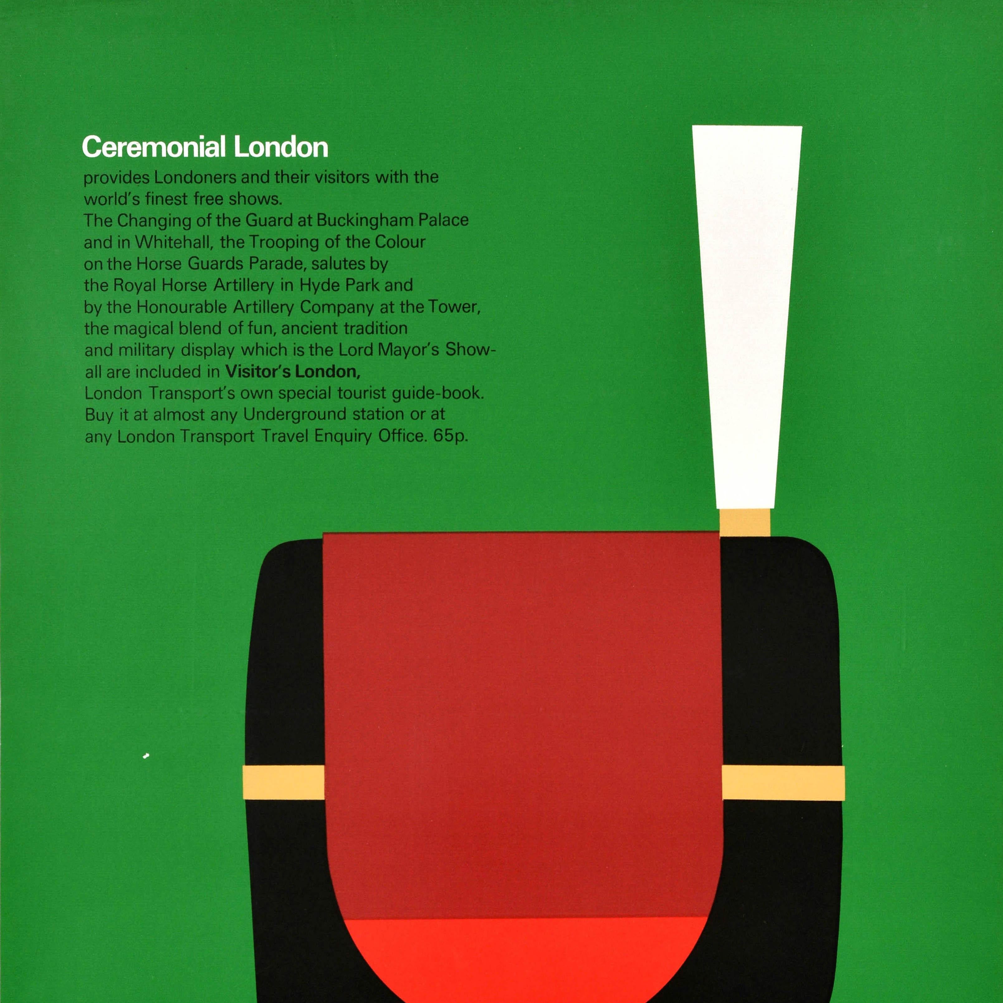 British Original Vintage London Transport Poster Ceremonial London Underground Eckersley
