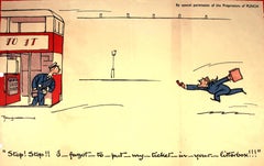 Original Vintage London Transport Poster Fougasse Save Paper WWII Double Decker