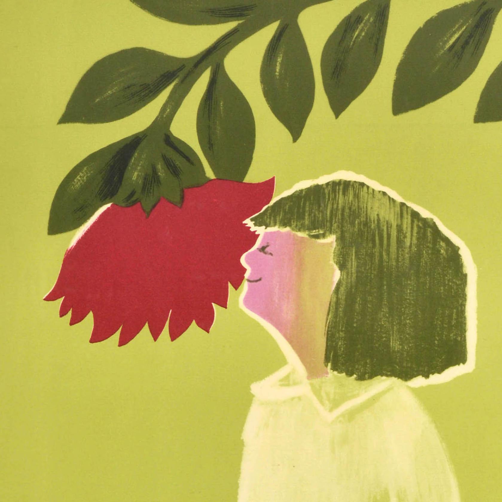 Poster originale d'epoca dei trasporti di Londra Kew Gardens Edwin Tatum Flowers In condizioni buone in vendita a London, GB