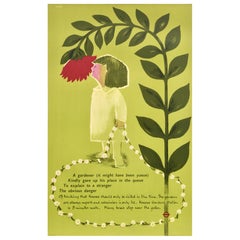 Original Vintage London Transport Poster Kew Gardens Edwin Tatum Flowers