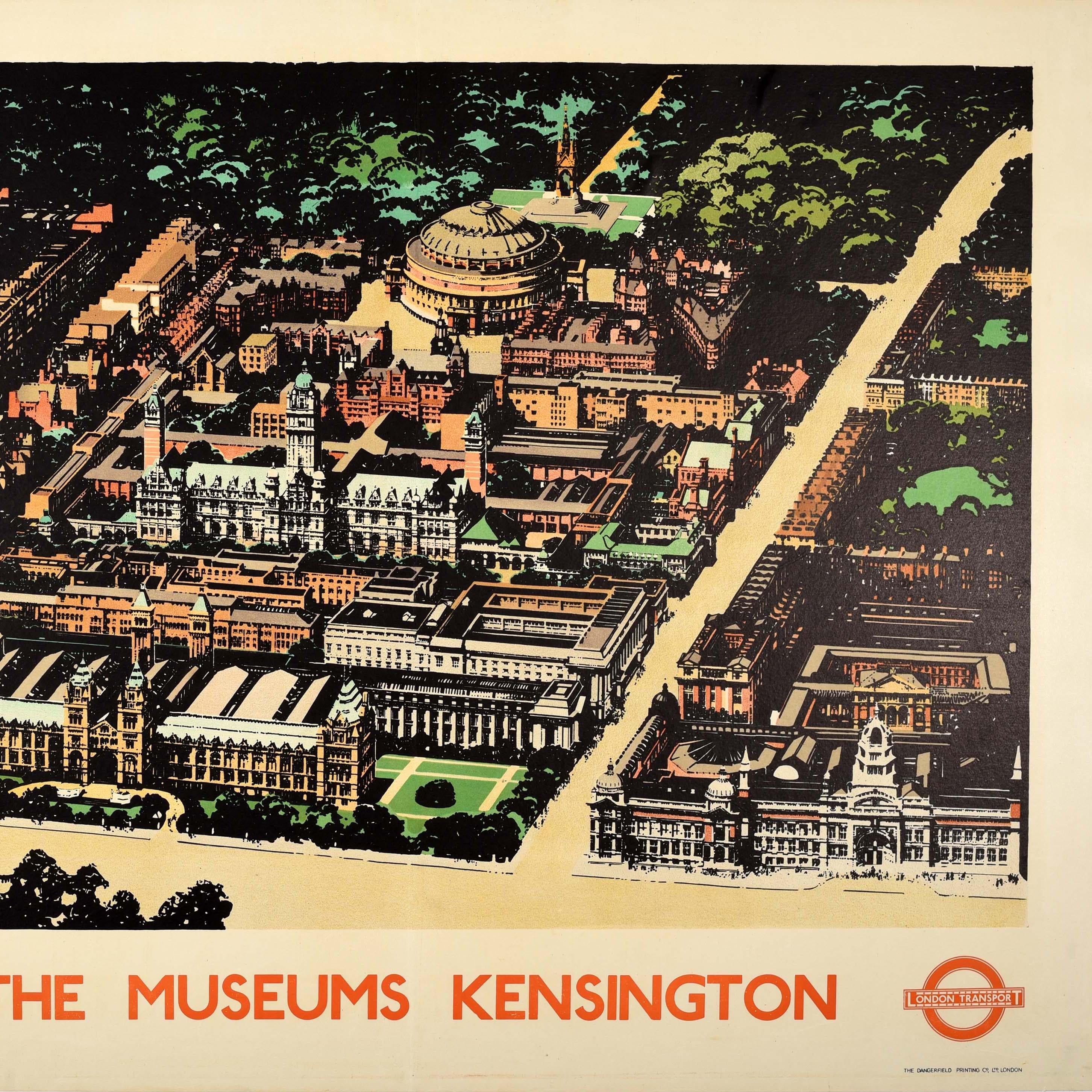 Mid-20th Century Original Vintage London Transport Poster Museums Kensington Map Fred Taylor Art For Sale
