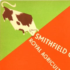 Original Vintage London Transport Poster Smithfield Club Cattle Show 1938