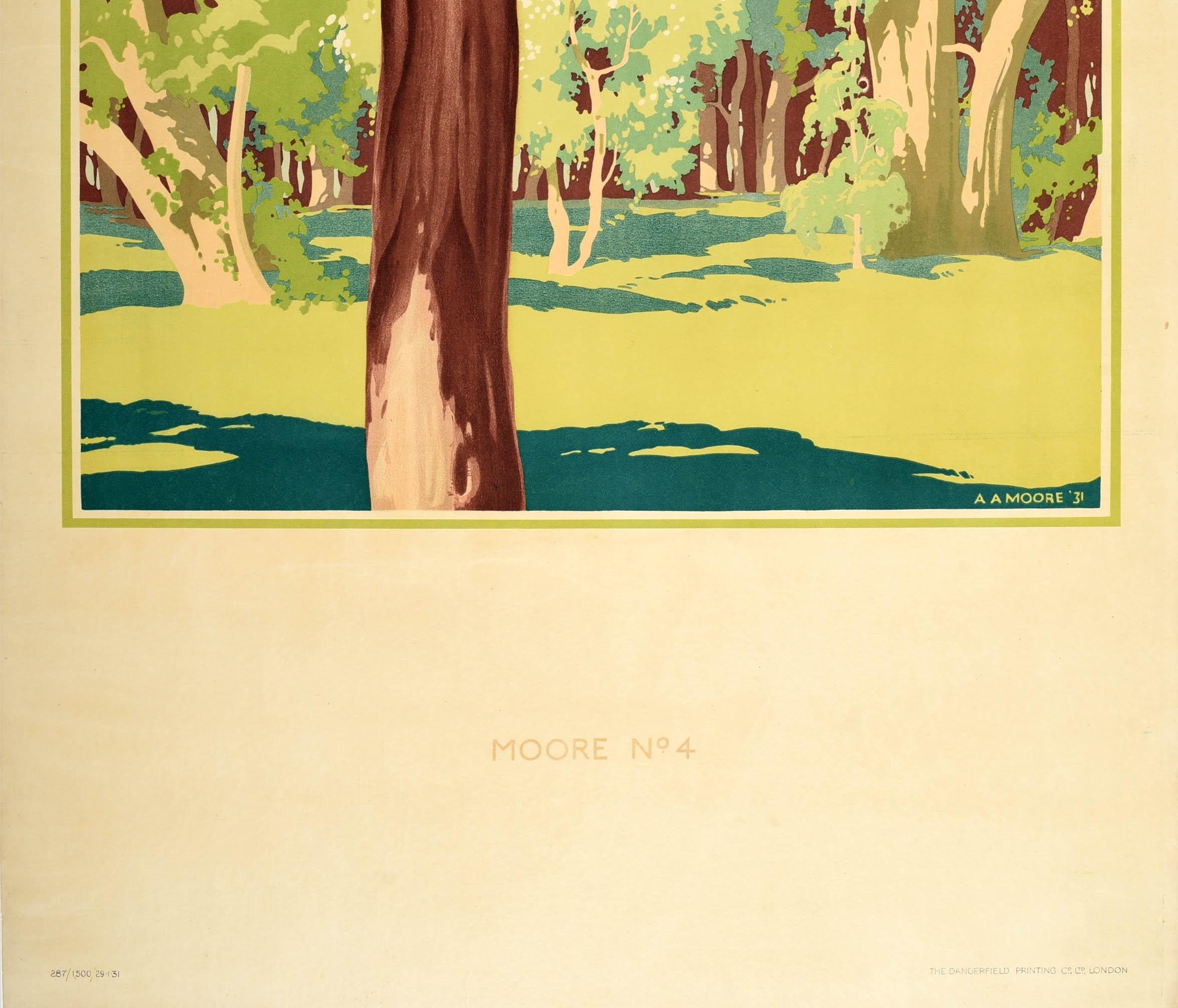 British Original Vintage London Transport Poster Spring Forest Art Countryside Woods For Sale