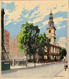 Original Vintage London Transport Poster The Proud City St Clement Strand UK