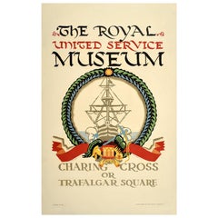 Original Vintage London Transport Poster The Royal United Service Museum Kauffer