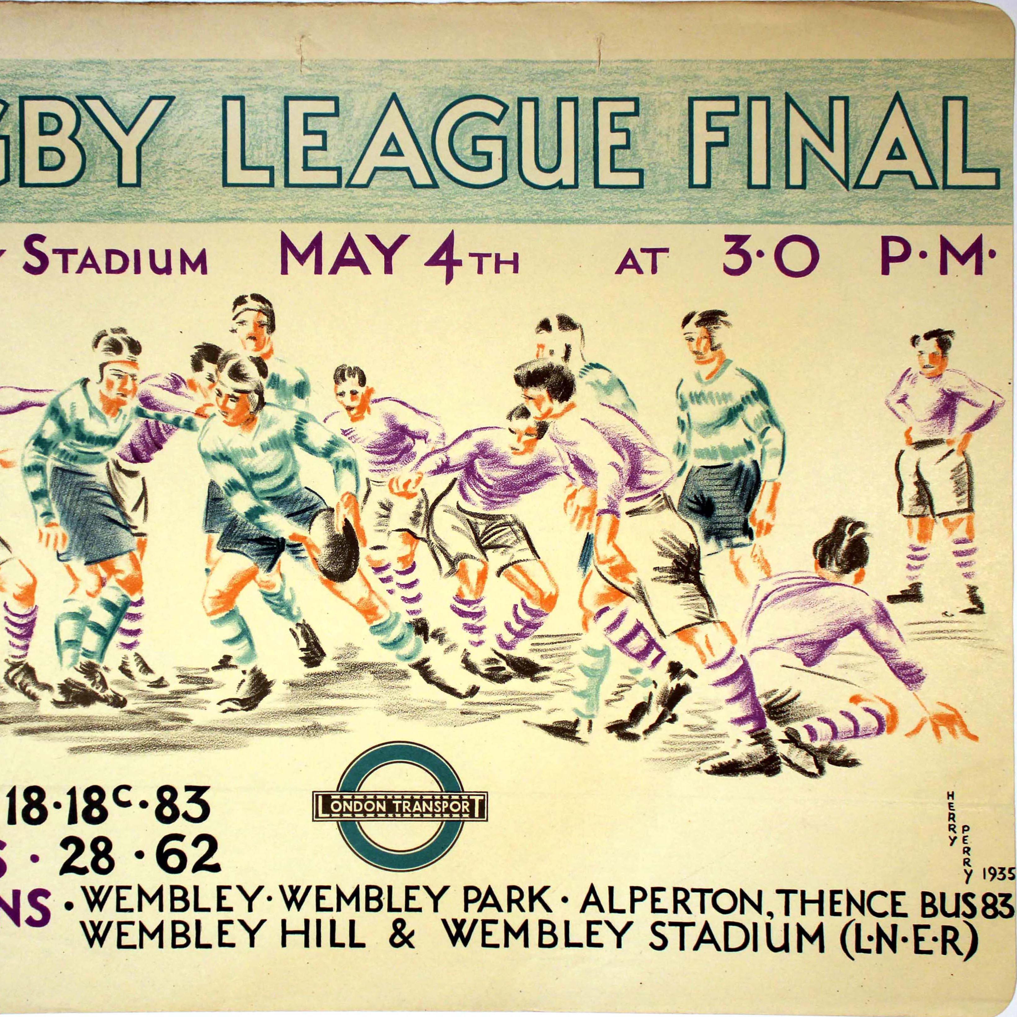 Original Vintage London Transport Rugby League Final Wembley Stadium ...