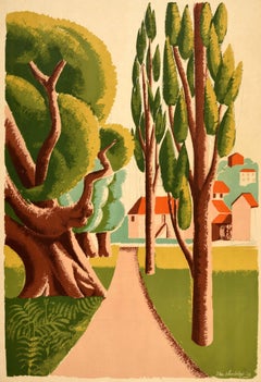 Original Vintage London Transport Travel Poster Ashtead John Mansbridge Art Deco