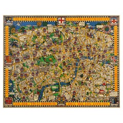 Original Vintage London Transport Travel Poster Heart Of Empire Pictorial Map