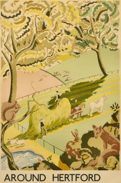 Original Vintage London Transport Travel Poster Hertford Meadow Cathleen Mann