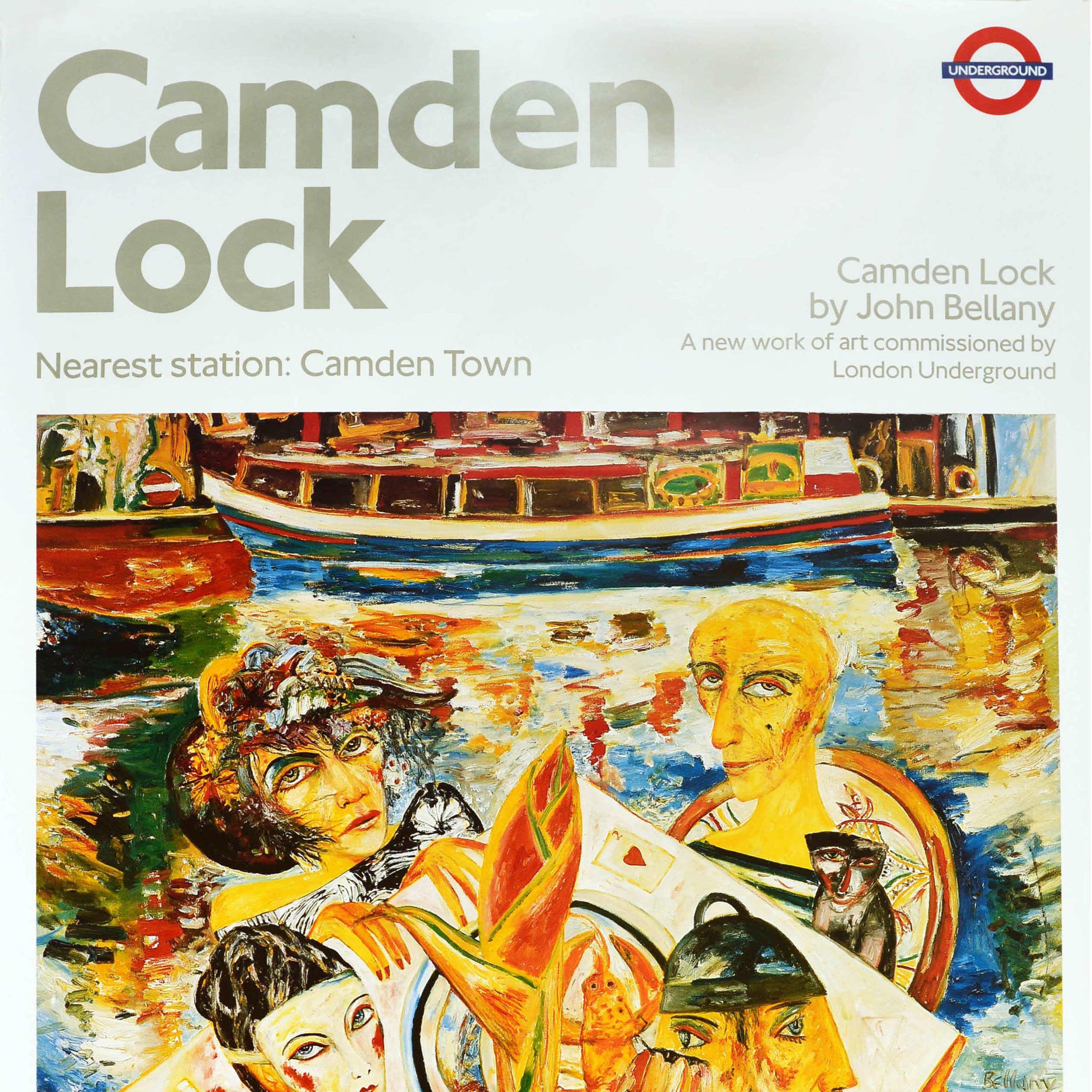 British Original Vintage London Underground Poster Camden Lock John Bellany Camden Town For Sale