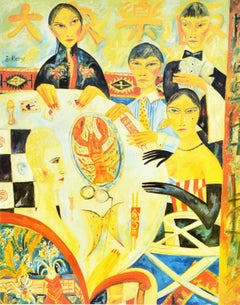 Original Vintage London Underground Poster Chinatown Escalator Panel Bellany