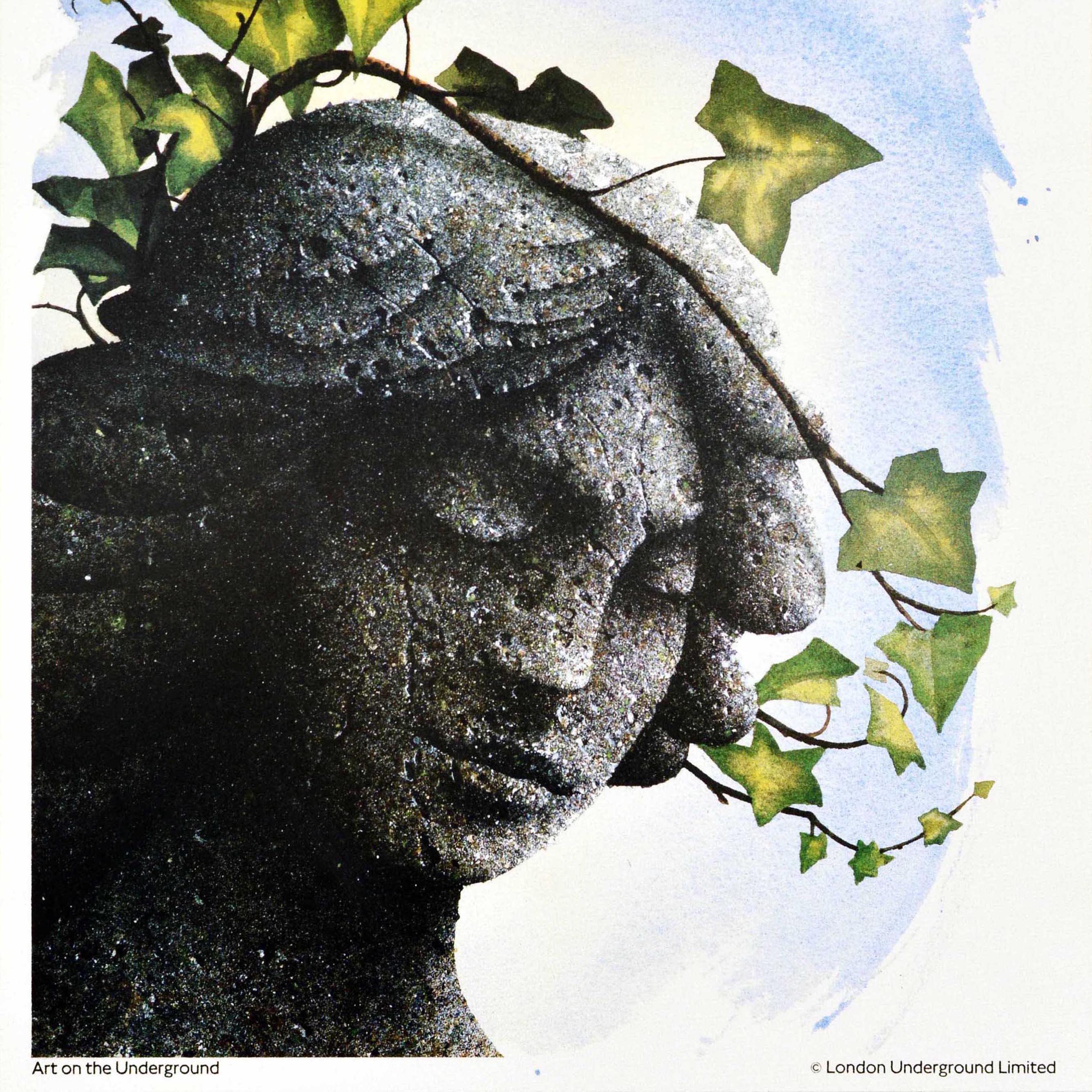 Poster originale d'epoca della metropolitana di Londra Cimitero di Highgate Terence Warren In condizioni ottime in vendita a London, GB