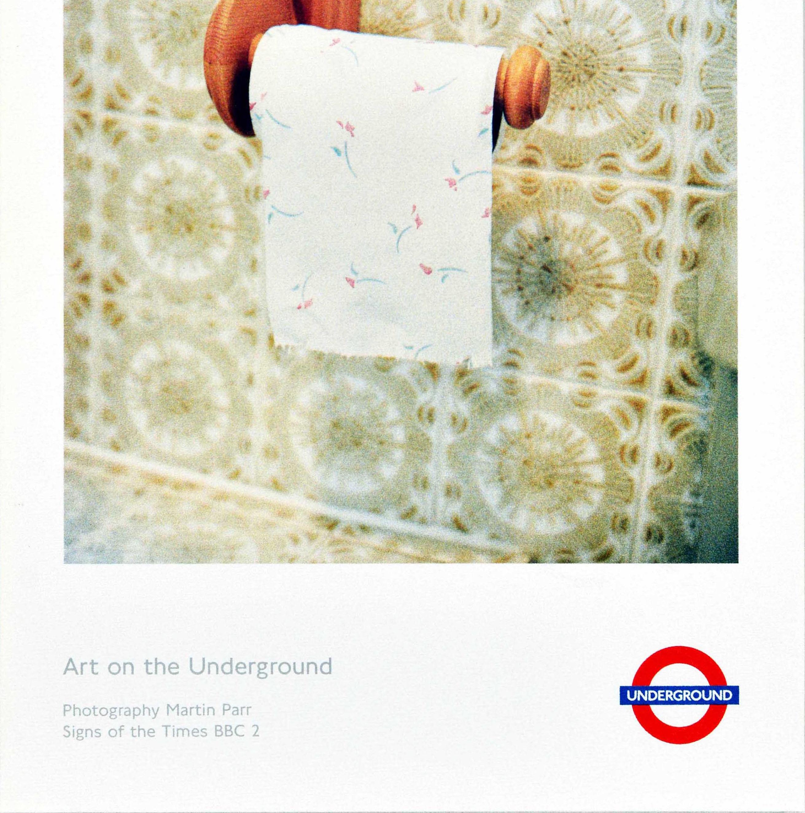 British Original Vintage London Underground Poster LT Toilet Roll Bathroom Martin Parr