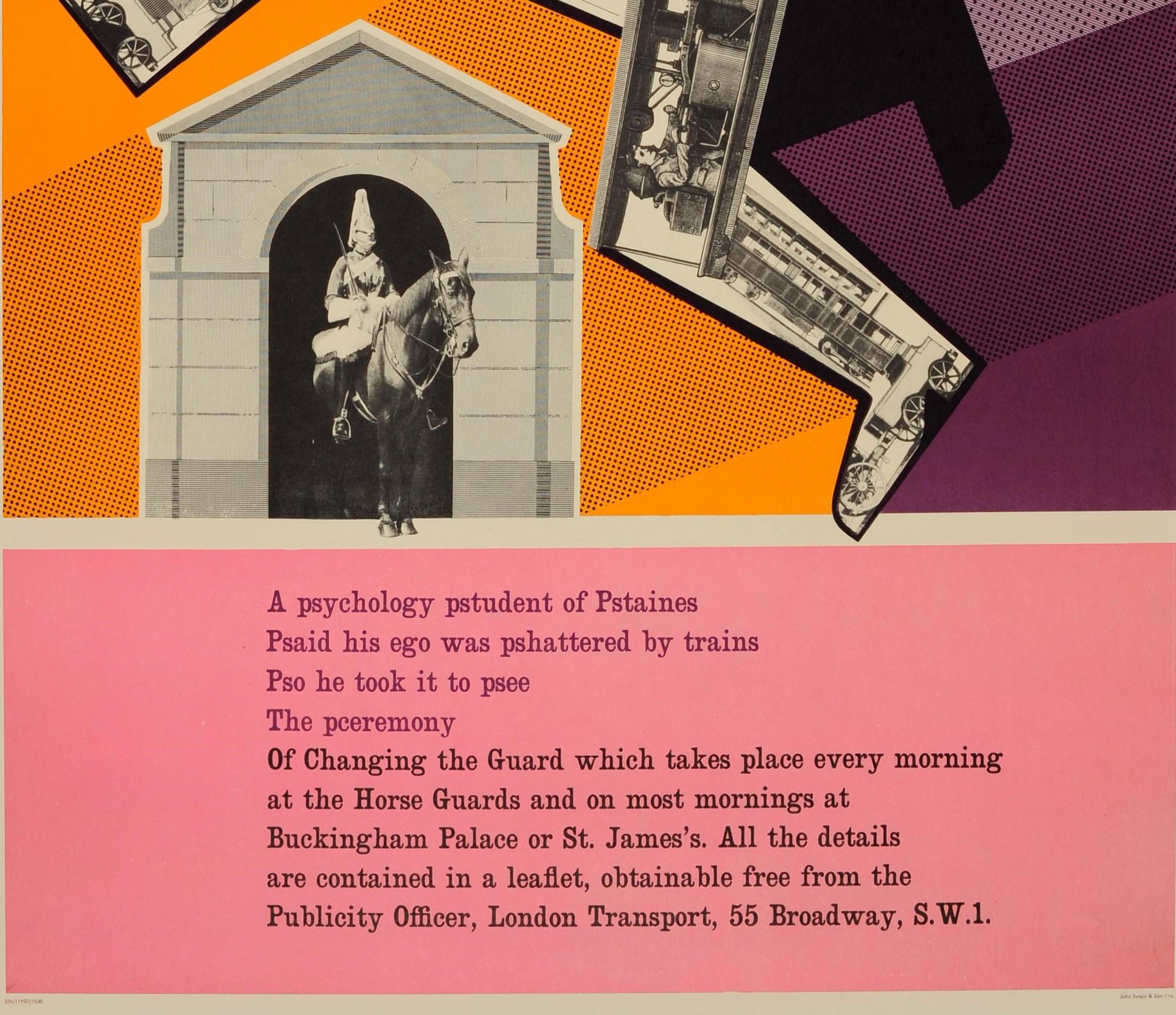 Original Vintage London Underground Poster - Psychologie Pstudent bei Horse Guards (Mitte des 20. Jahrhunderts) im Angebot