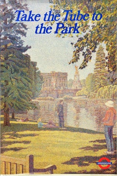 Poster originale d'epoca della metropolitana di Londra: Take The Tube To The Park Peters Lee