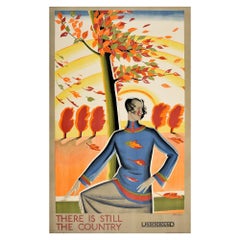 Original Vintage London Underground Poster There Is Still The Country Autumn Art