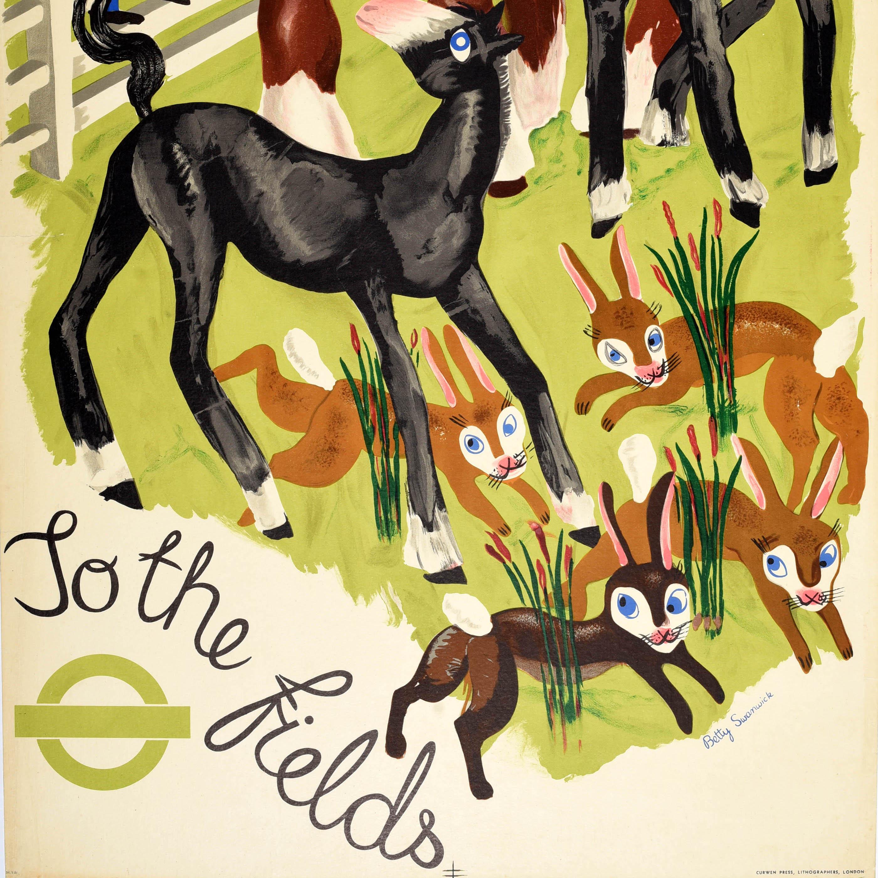 Original Vintage Londoner U-Bahn-Poster „To The Fields“, Betty Swanwick, TfL, Vintage (Britisch) im Angebot