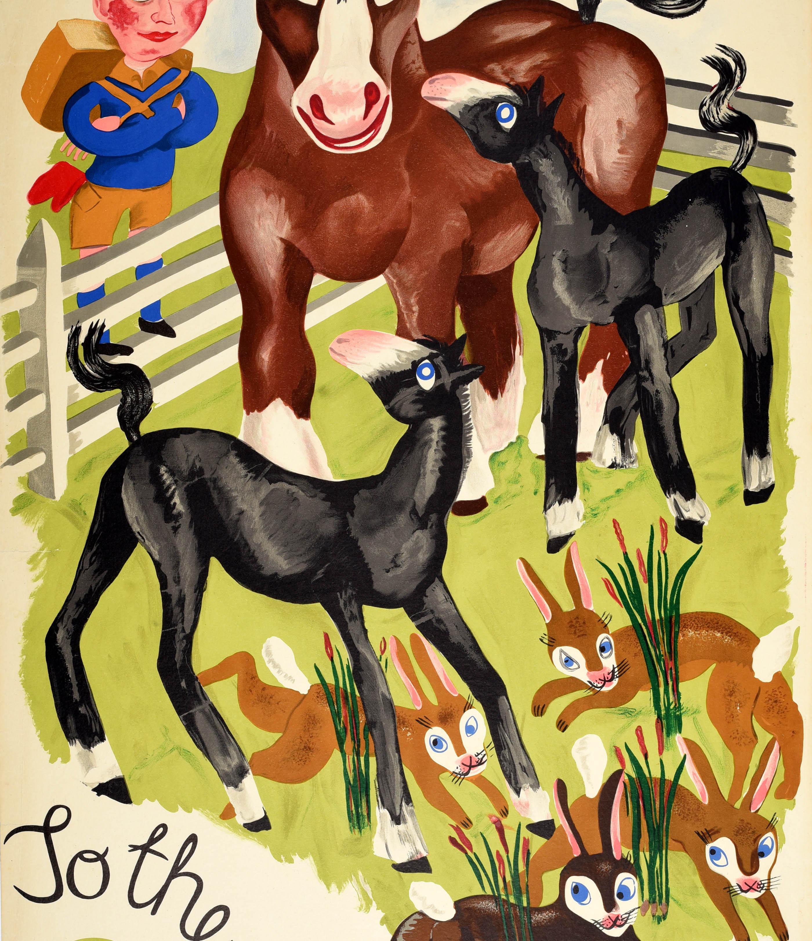 Original Vintage Londoner U-Bahn-Poster „To The Fields“, Betty Swanwick, TfL, Vintage (Mitte des 20. Jahrhunderts) im Angebot