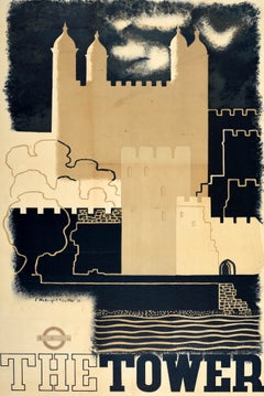 Original Vintage London Underground Poster Tower Of London McKnight Kauffer Art