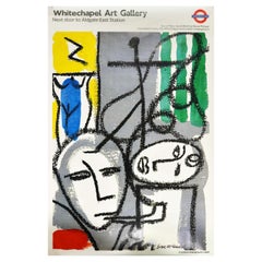 Poster originale d'epoca della metropolitana di Londra Galleria d'arte Whitechapel Bruce McLean