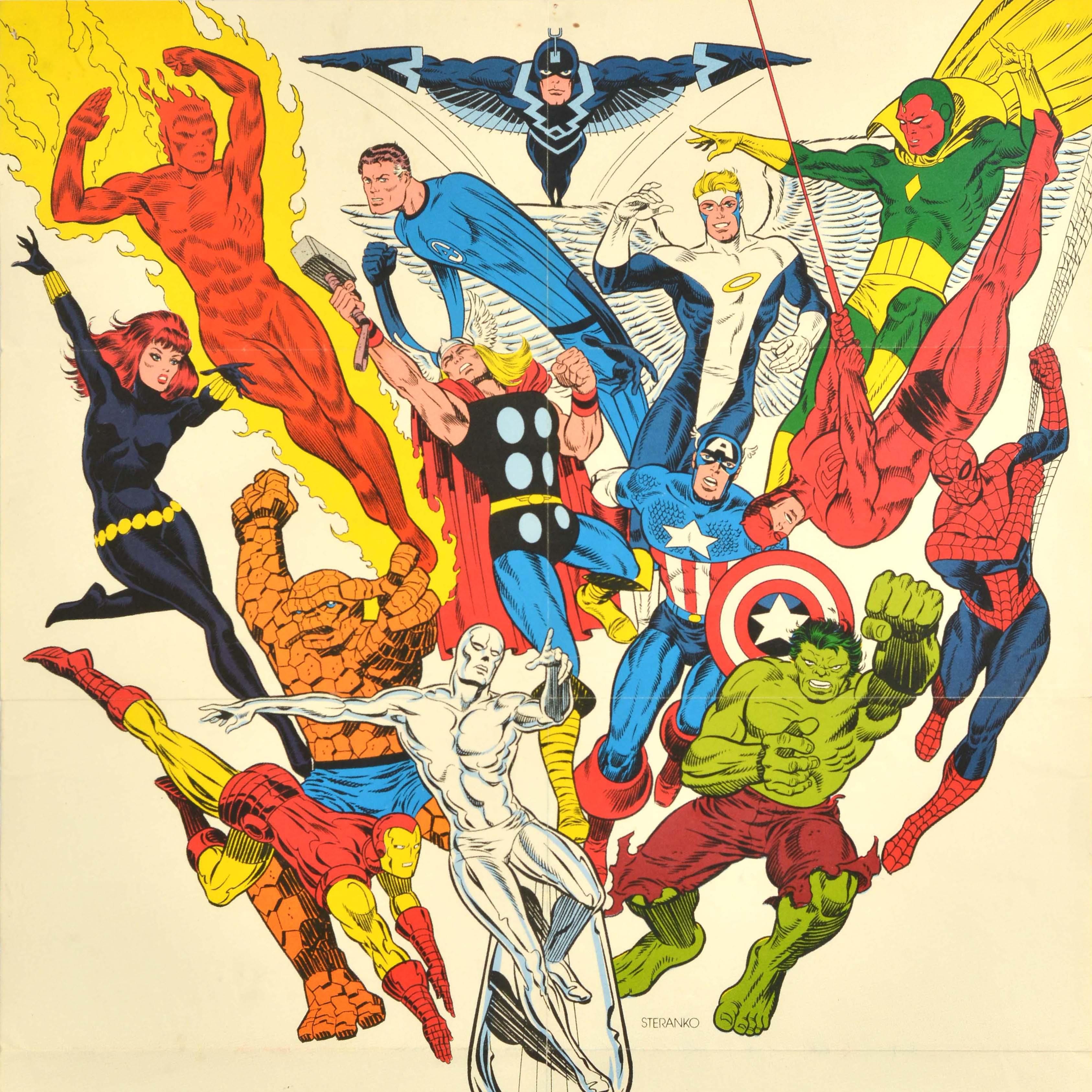 Original Vintage Marvel Comics Poster Foom Stan Lee Jim Steranko Spiderman (amerikanisch) im Angebot