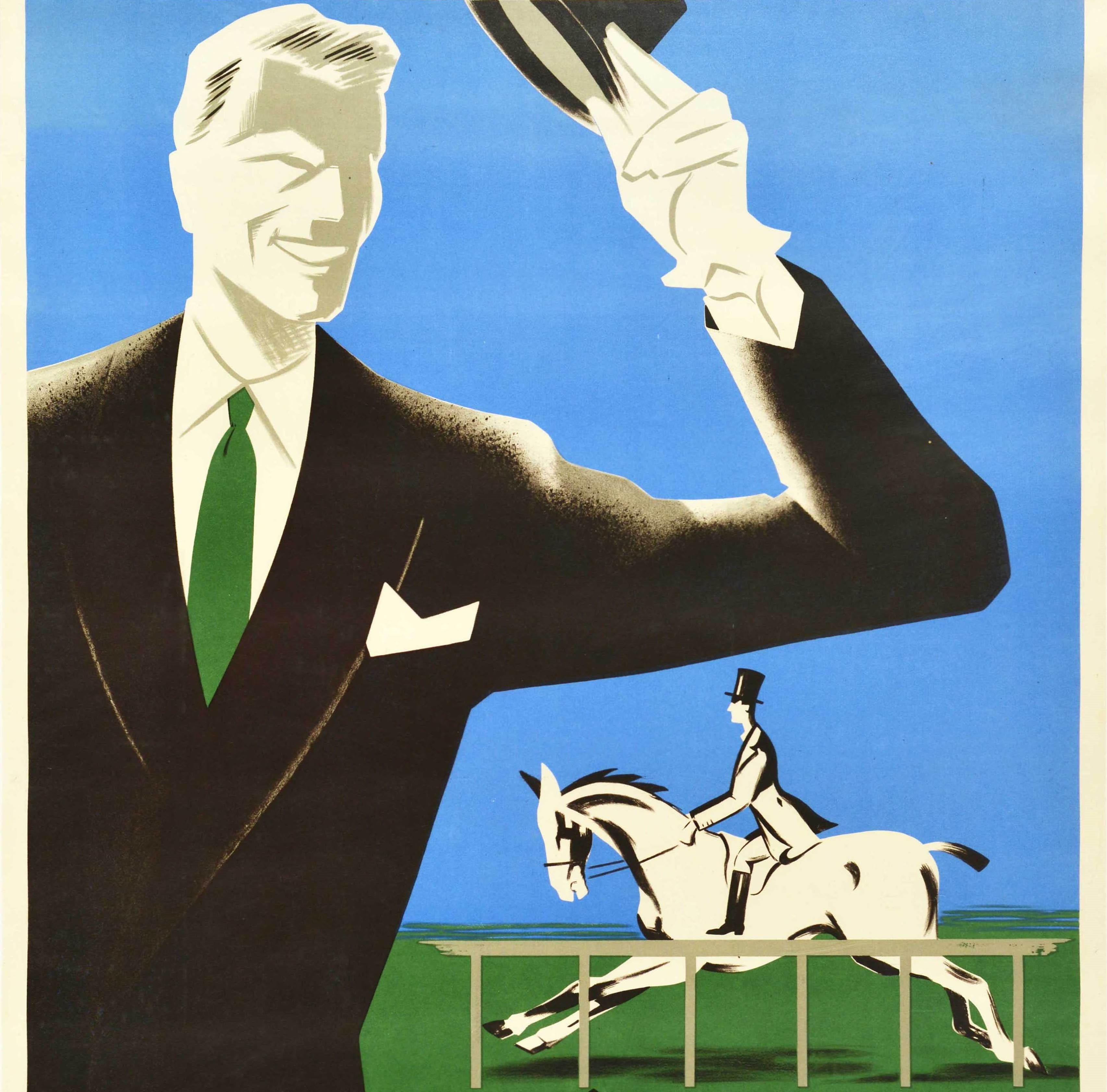 Original Vintage Herren Mode Poster Un Homme Epsom Man Style Pferderennen Design (Französisch) im Angebot