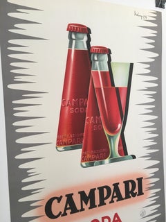 Original Vintage Mitte des Jahrhunderts Französisch "Campari Soda" Poster von Mingozzi:: 1950