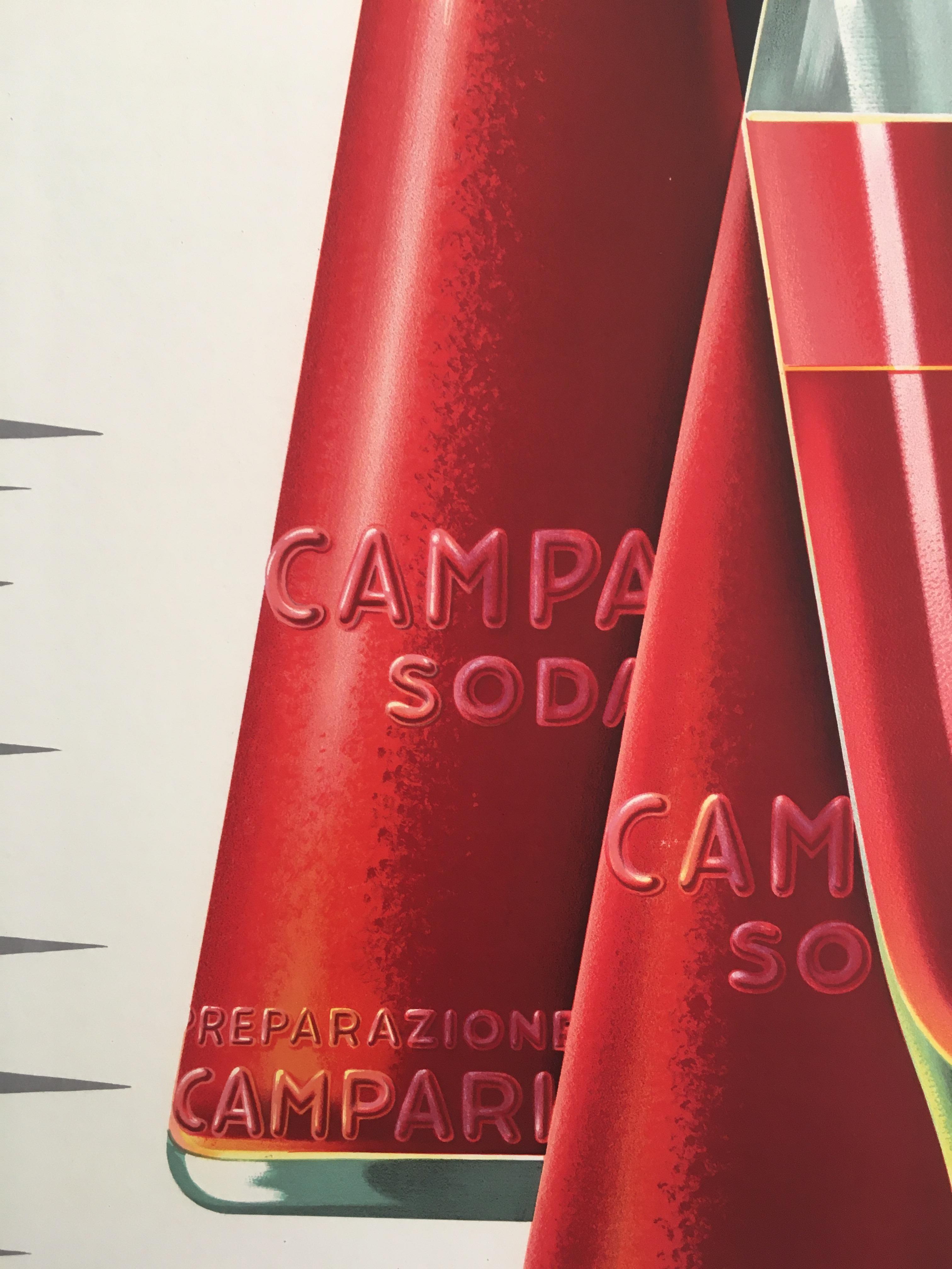 italien Affiche vintage originale du milieu du siècle dernier « Campari Soda » française par Mingozzi, 1950 en vente