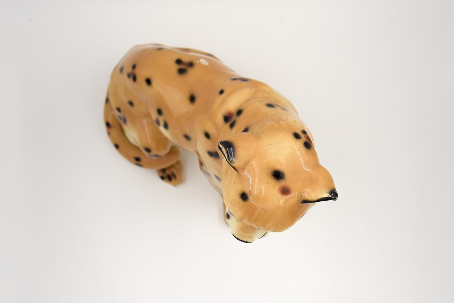 Mid-Century Modern Original Vintage Mid-Century Italian Modern Ceramic Cheetah Sculpture, 1970s