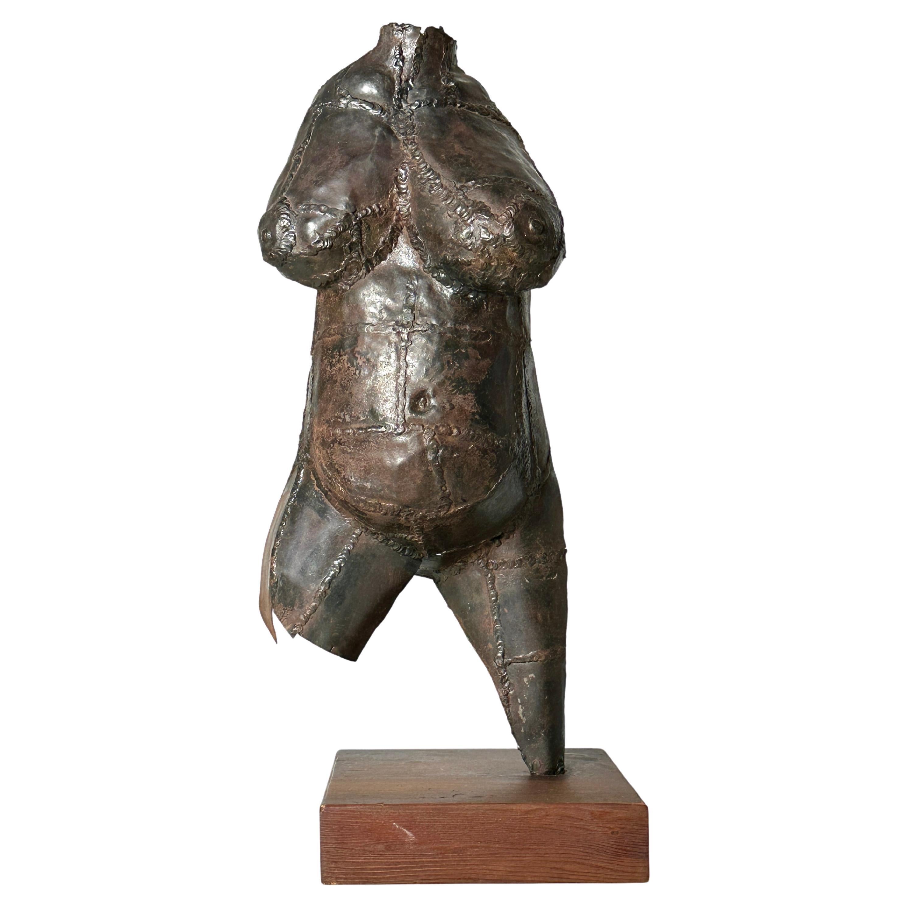 Original Vintage Mid Century Modern Abstract Brutalist Female Torso Sculpture For Sale