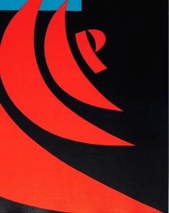 Original Vintage Midcentury Design Soviet Space Poster Ft. Yuri Gagarin Quote