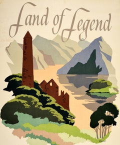 Original Vintage Midcentury Travel Poster Ireland Land Of Legend Frank J Brandt