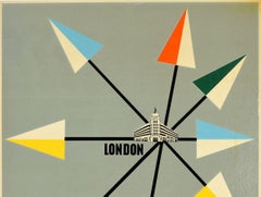 Original Vintage Midcentury Travel Poster London Victoria Coach Station Art Deco
