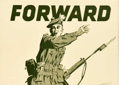 Original Vintage Military Poster Forward The Royal Highland Fusiliers Regiment