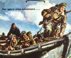 Original Vintage Military Poster Royal Marines Force Volunteer Reserve Adventure