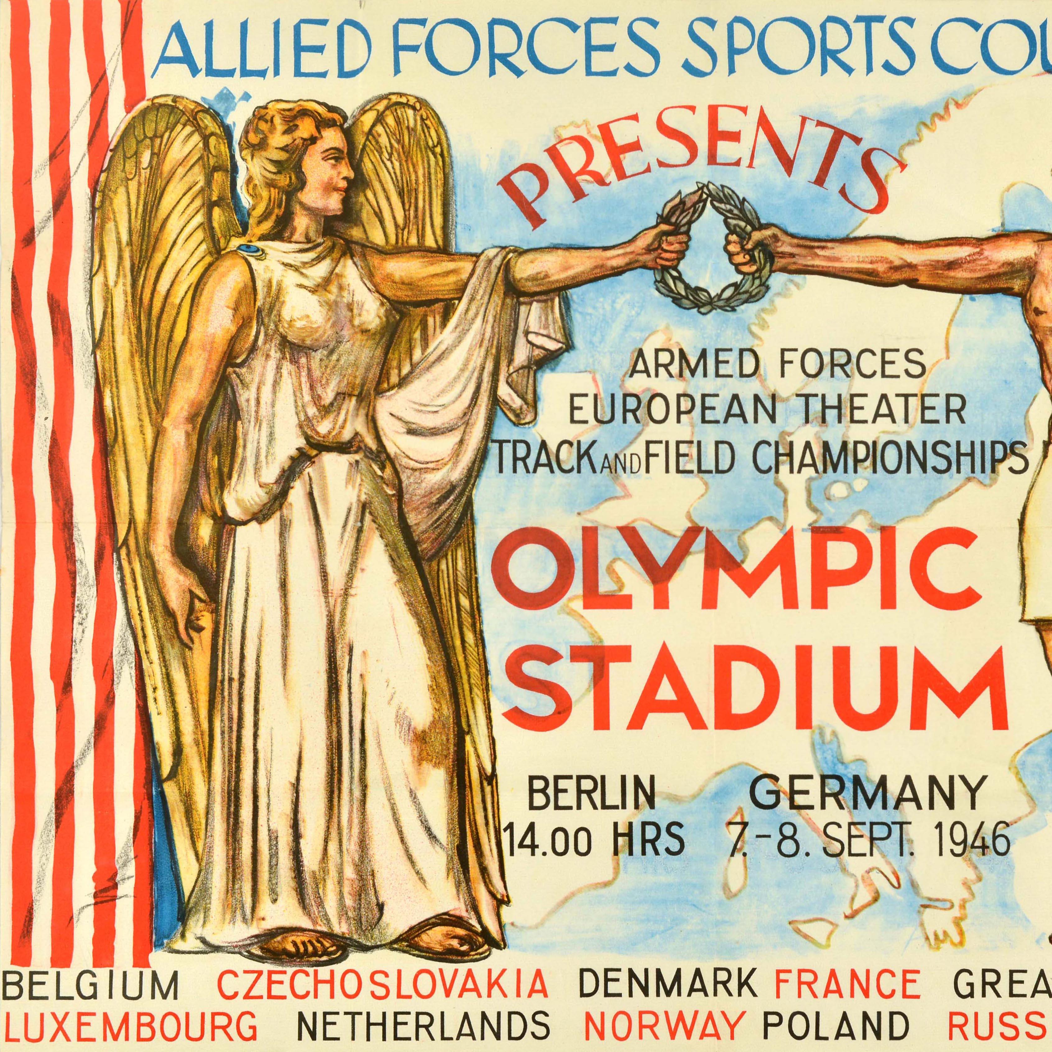 Américain Affiche militaire d'origine des forces alliées sur les terrains et les terrains en vente