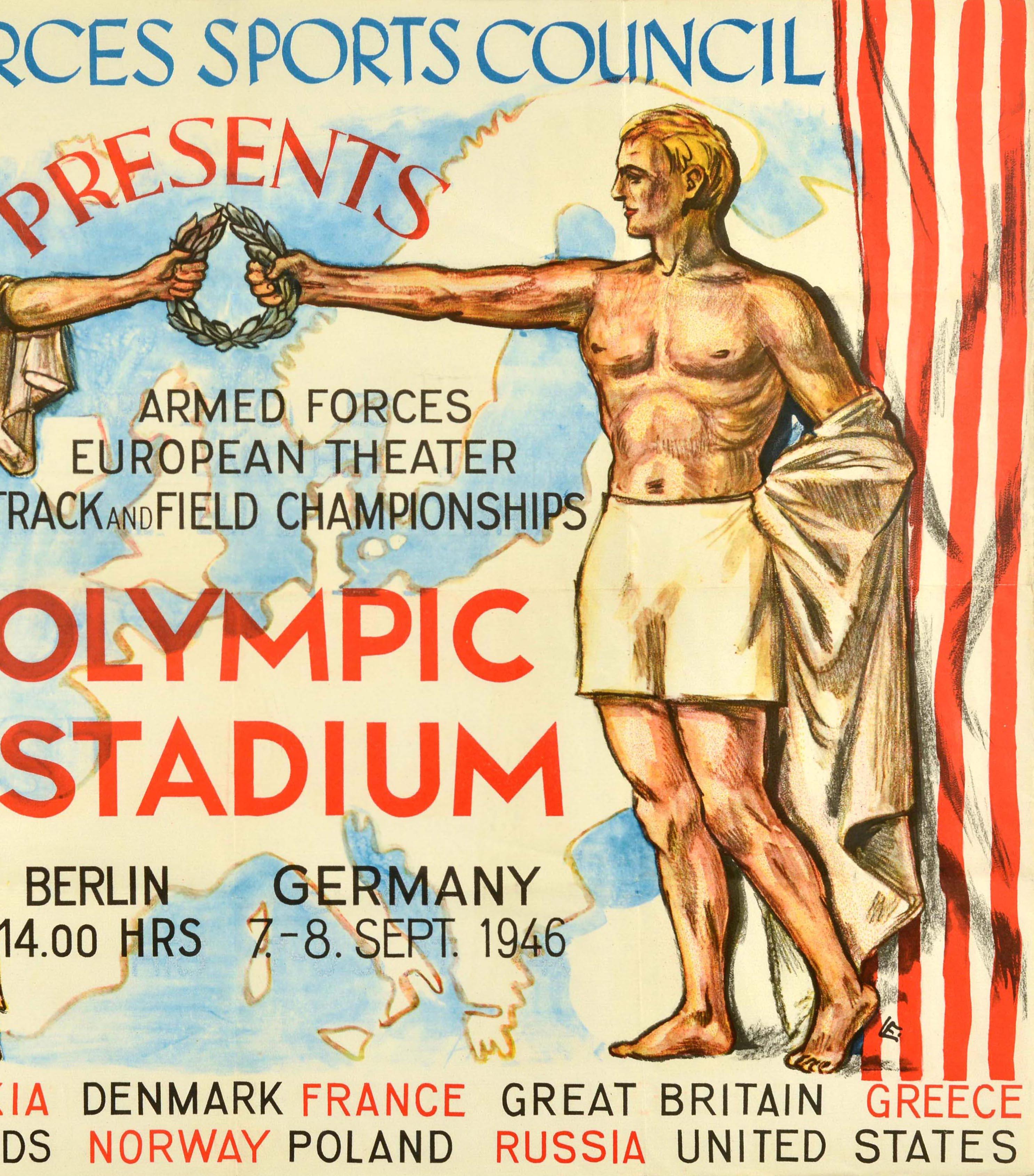 Affiche militaire d'origine des forces alliées sur les terrains et les terrains Bon état - En vente à London, GB