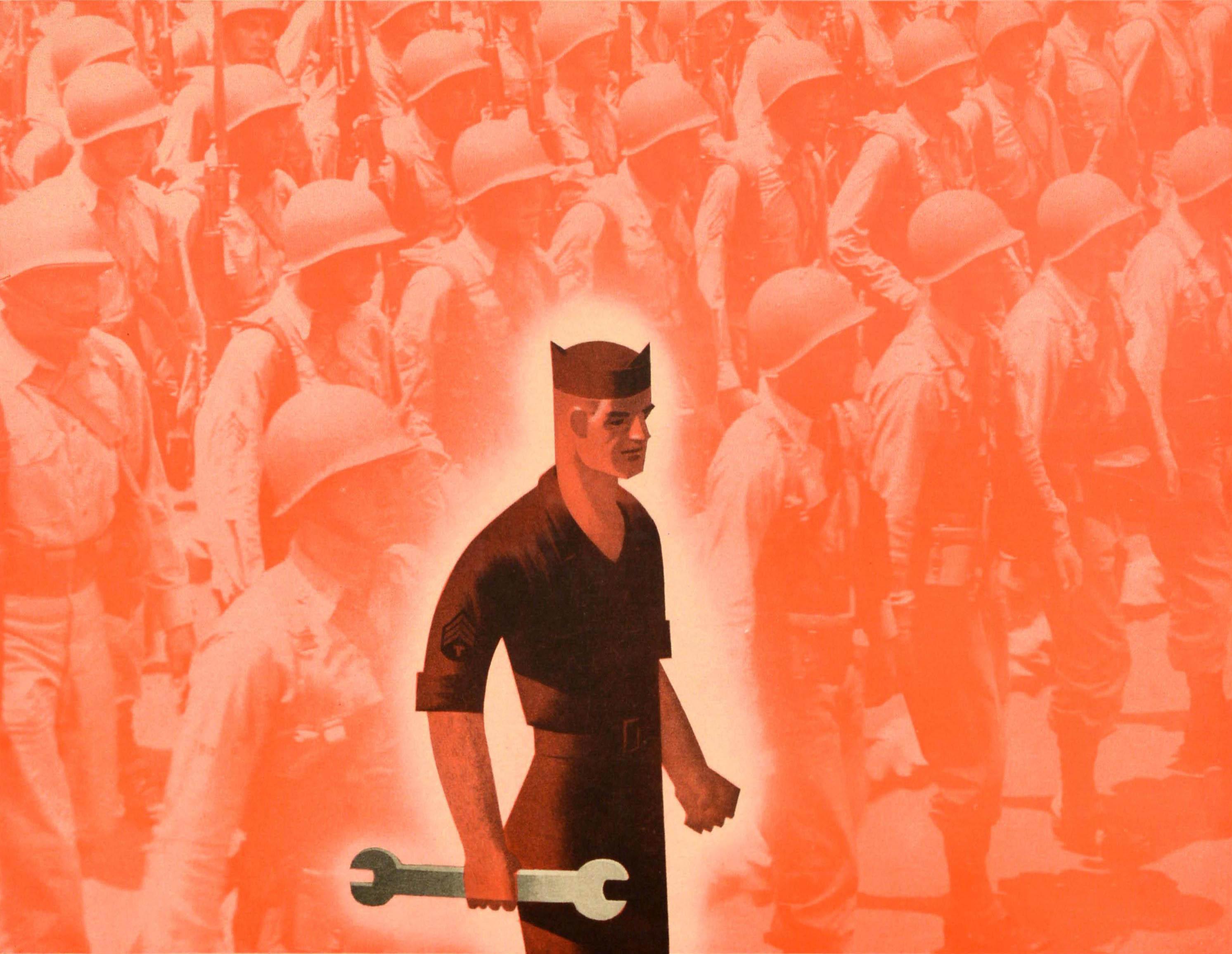 Original Vintage Militär Rekrutierung Poster Nehmen Sie Ihren Platz in der US-Armee WWII (Mitte des 20. Jahrhunderts) im Angebot